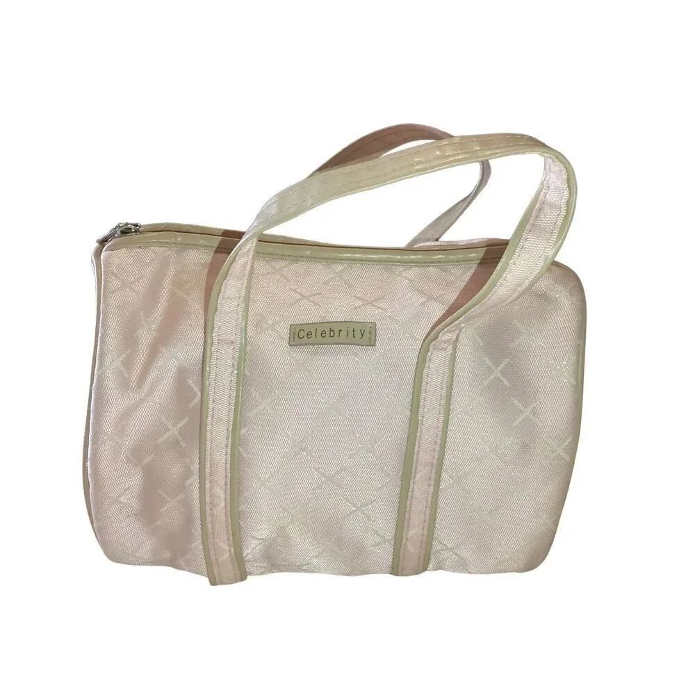 Vintage Celebrity Pastel Pink Top Handle Purse Bag Tote